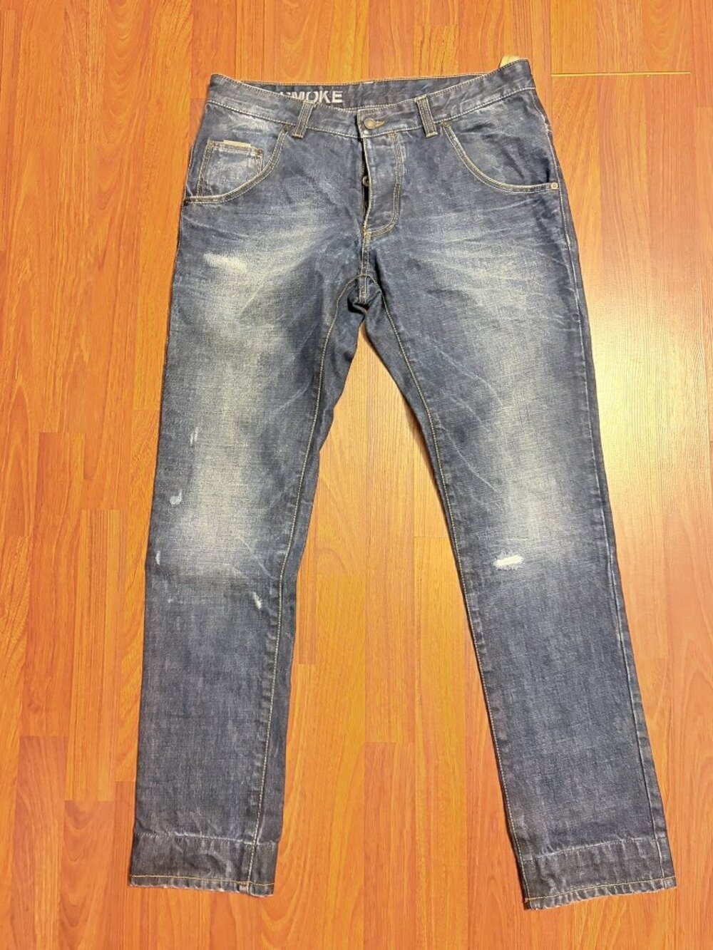 Gazzarrini IL_LIMITED Smoke Men's Premium Distressed Button Fly Jeans Size 38